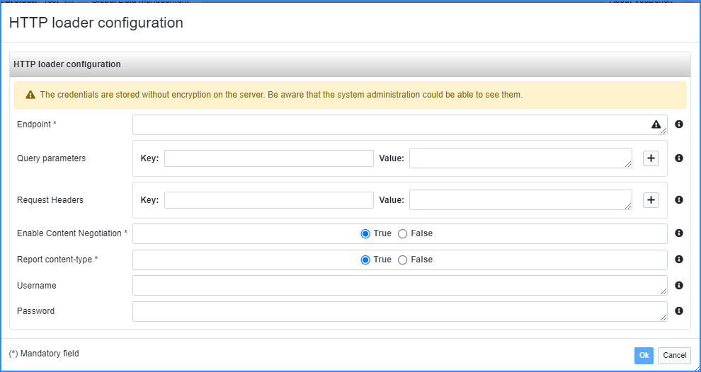 HTTP Loader Configuration